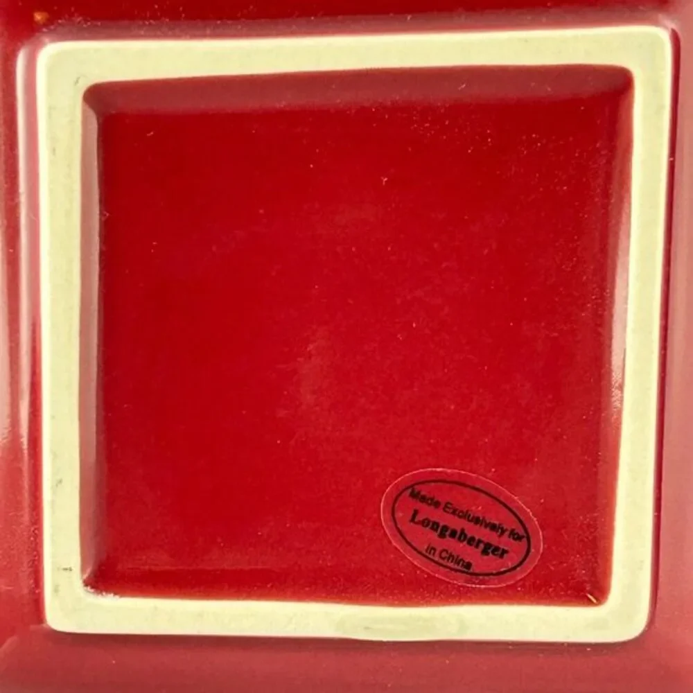 Longaberger Pottery Woven Traditions‎ Divided Dish Paprika Red #3181440
